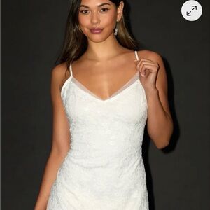 Lulu's Ivory Floral Lace dress